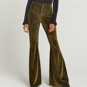 MUMU Cam Cam Lace Up Bells ~ Velvet Rib Pine